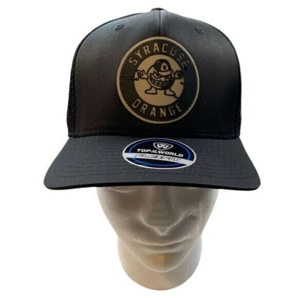NWT Top of the World Syracuse  Flex Fit Baseball Cap Hat Rubber Logo - Picture 1 of 7
